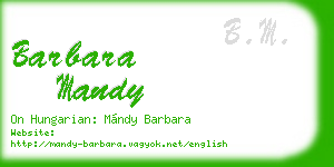 barbara mandy business card